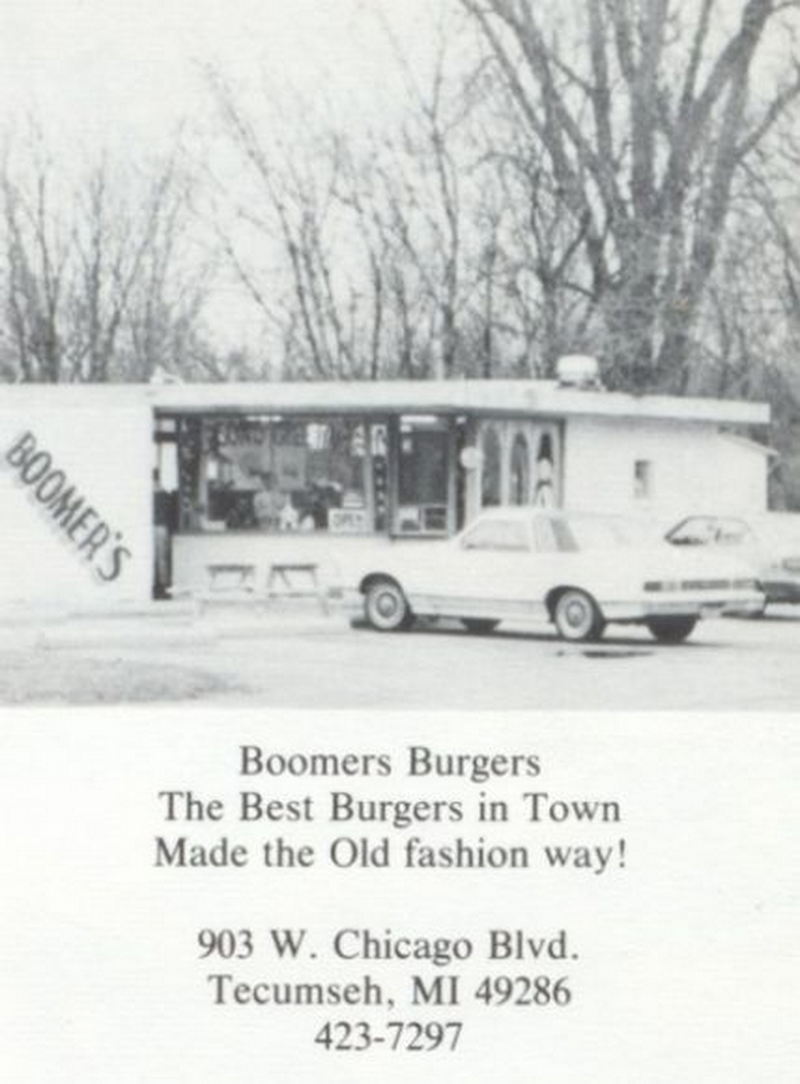 Frosty Freeze Drive-In (Boomers Burgers) - Tecumseh 1985 Yearbook Ad